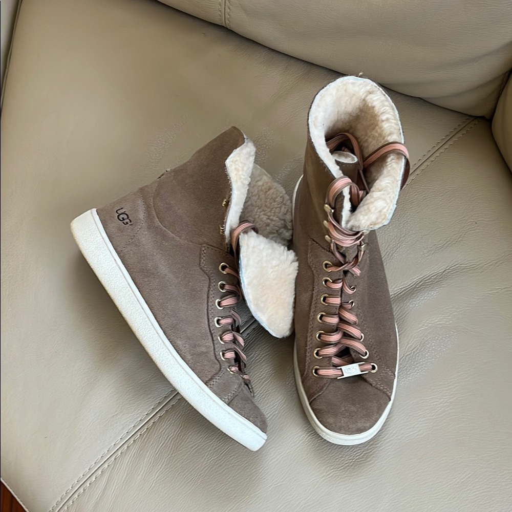 UGG Women's Tan High-Top Sneakers - Picture 1 of 9